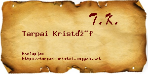 Tarpai Kristóf névjegykártya