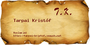 Tarpai Kristóf névjegykártya