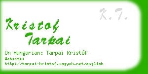 kristof tarpai business card